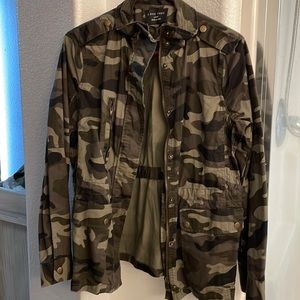Camo print utility jacket